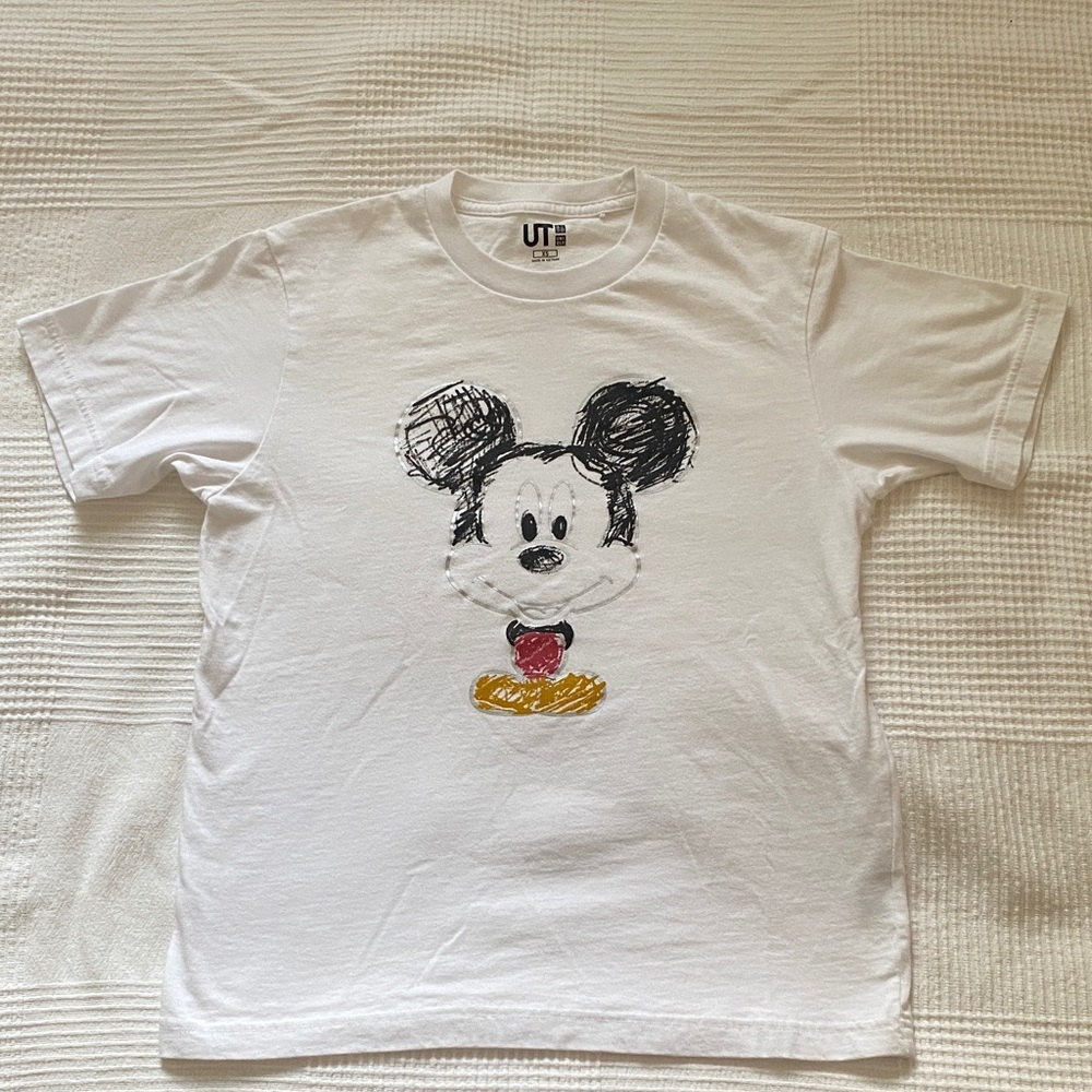 Uniqlo Kids White Mickey Mouse Tee